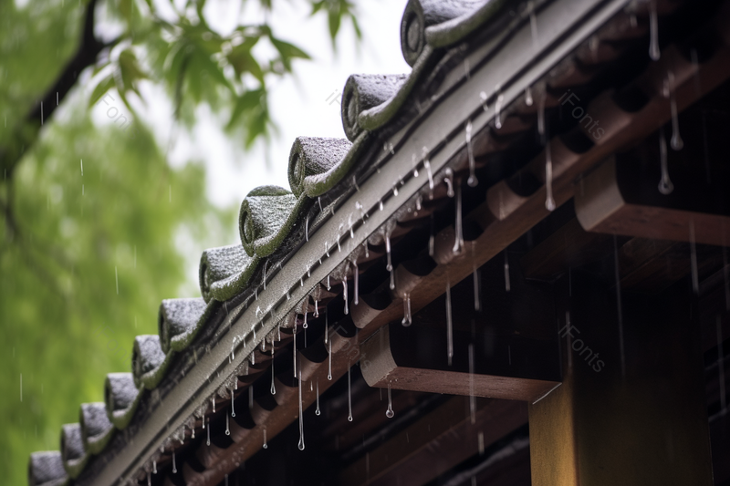图片中国风屋檐绿色树叶素材,高清,摄影图,摄影图片,图片大全,摄影图免费下载